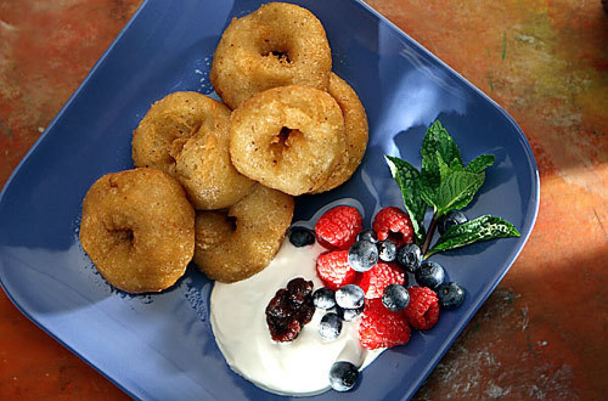 ELEGANT: Donuts get a sophisticated twist, served with rose hip syrup.