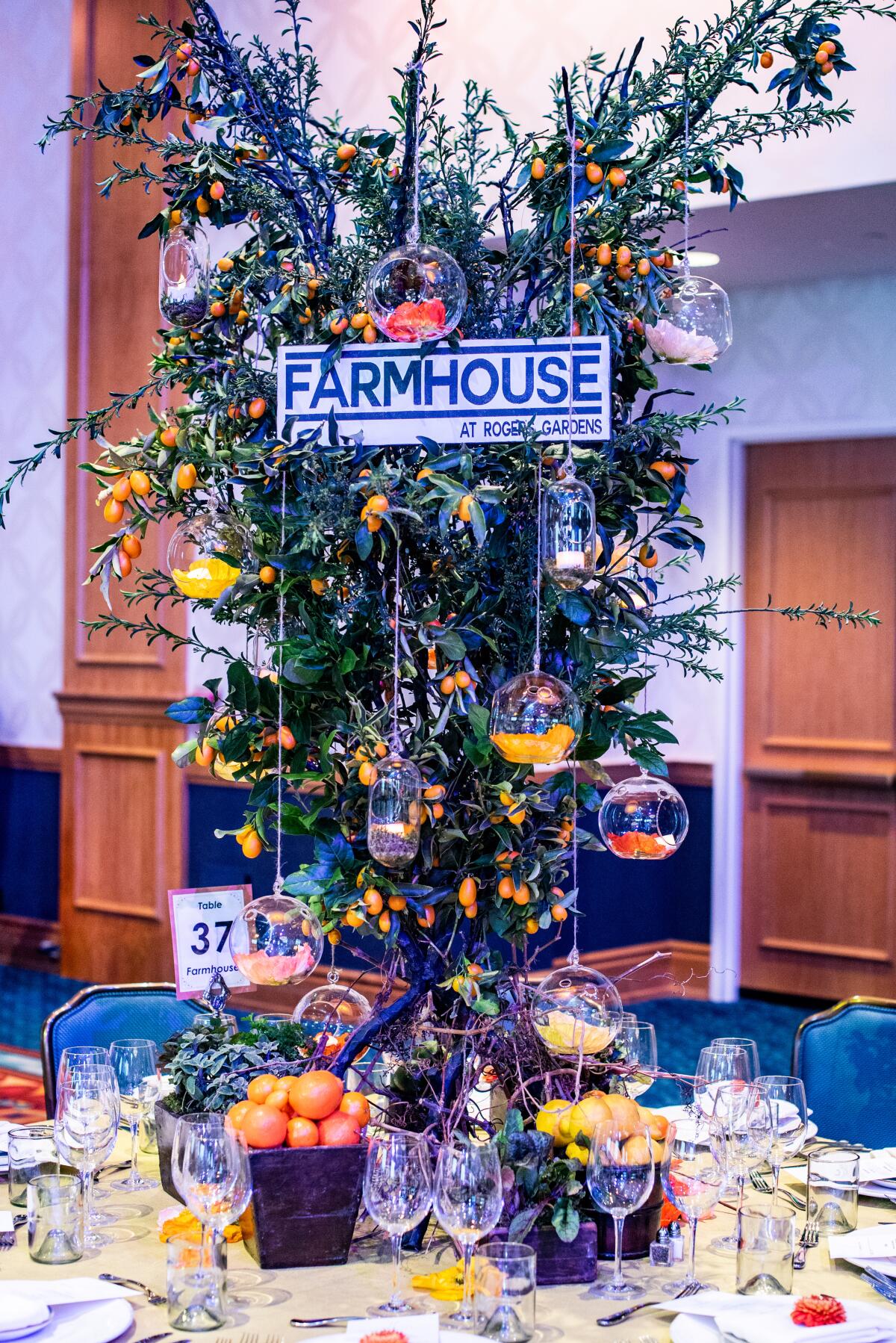 A farmhouse tablescape from 2019 Chef's Table at Disneyland Hotel.