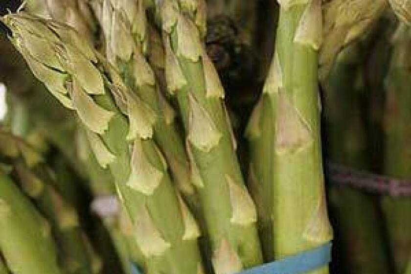 SEASONAL: Jumbo asparagus at the Santa Monica farmers market.