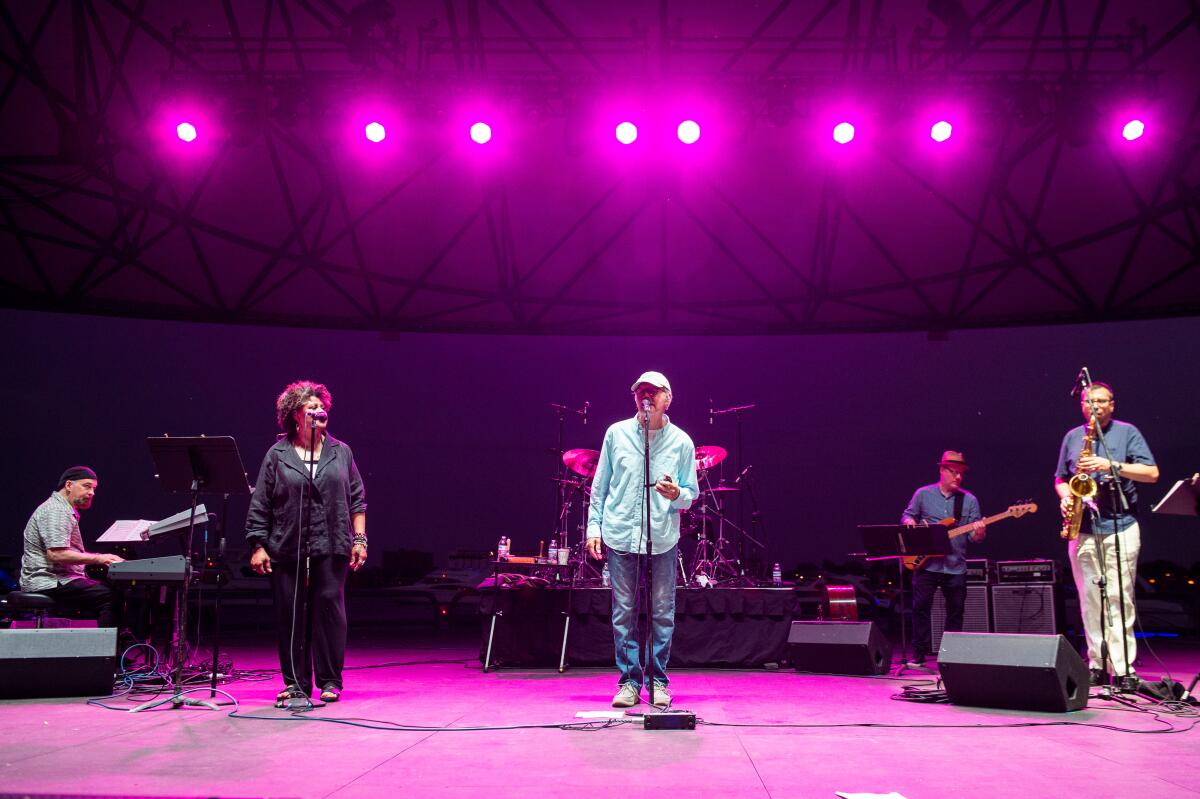 Michael Franks performs with his band in Detroit in 2019.