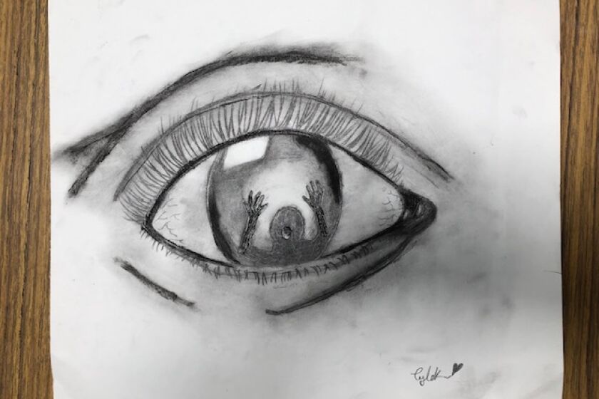 Tyler, 13, said she likes drawing eyeballs.