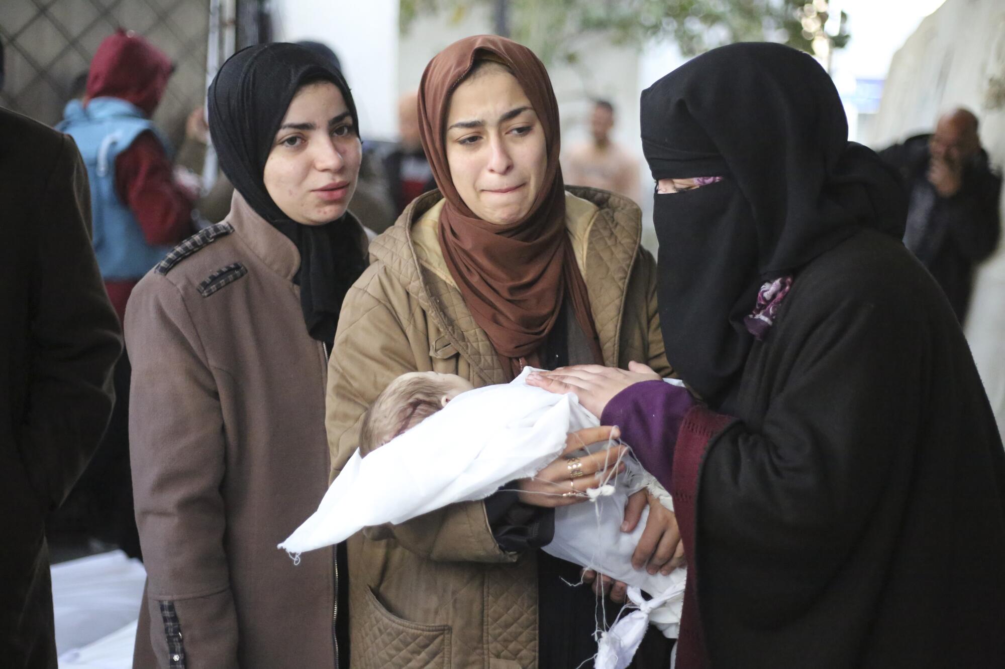 Palestinians mourn child killed in Israeli bombardment of Gaza Strip 