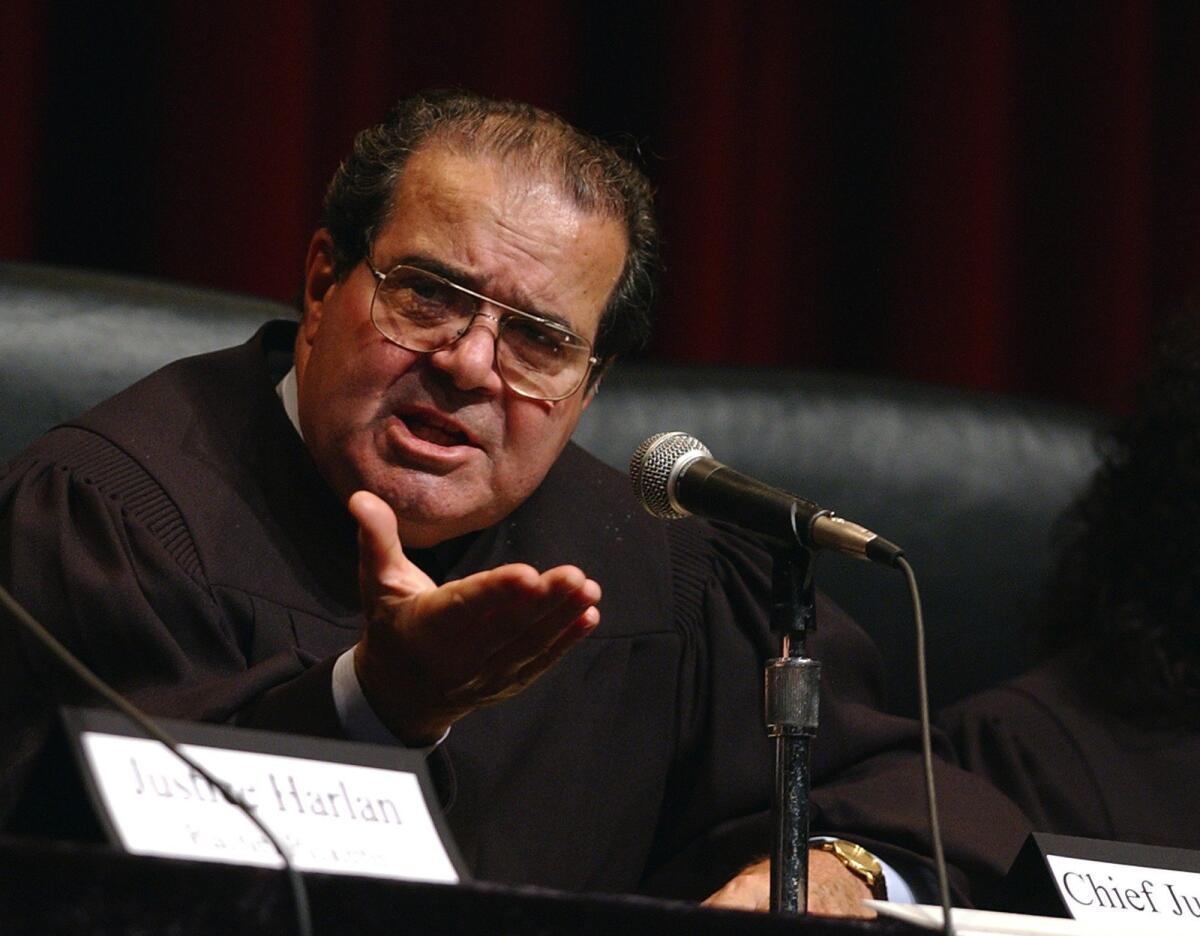U.S. Supreme Court Justice Antonin Scalia said during arguments in an affirmative action case that African American students might be better served enrolling in "slower-track" colleges.