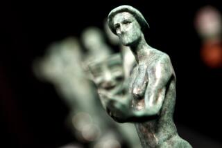A Screen Actors Guild trophy is seen at the SAG Awards in Los Angeles, Calif. in 2011.