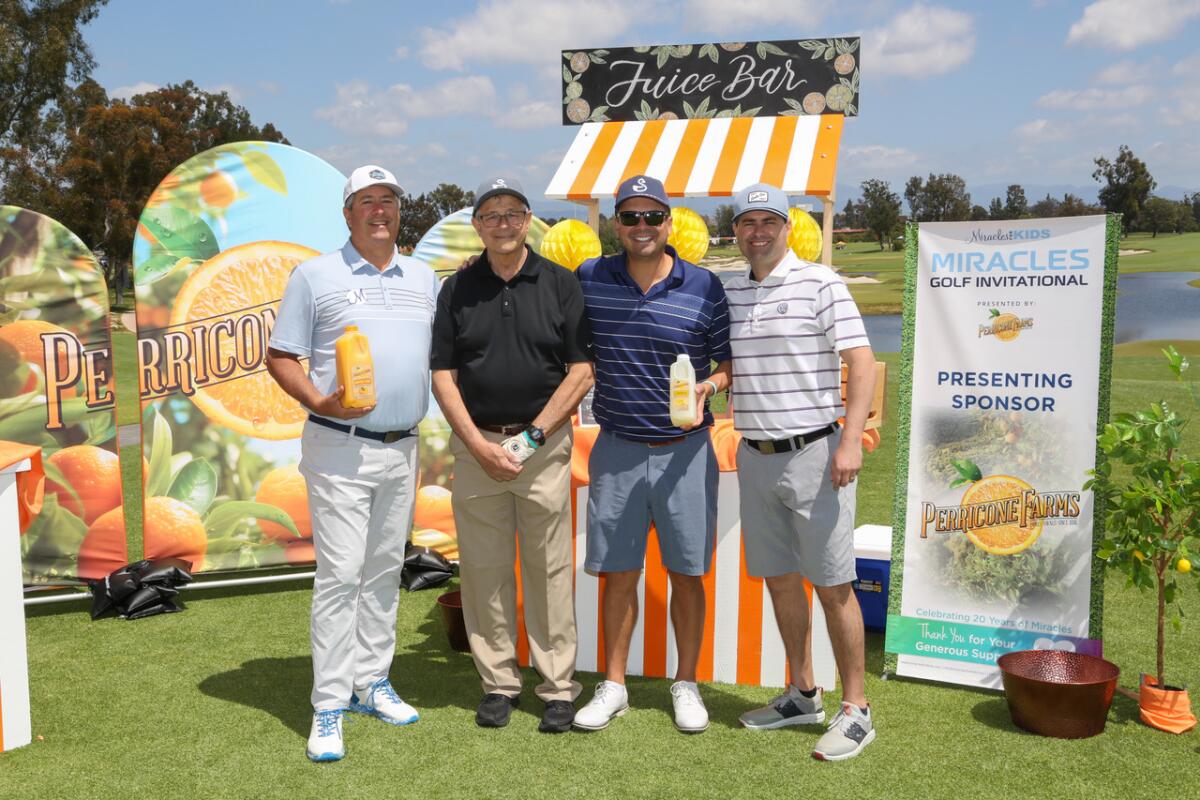 Bob Rovzar, Dr. Mike Rovzar, Jim Davenport and Andy Rovzar compete in the Miracles For Kids Golf Invitational.