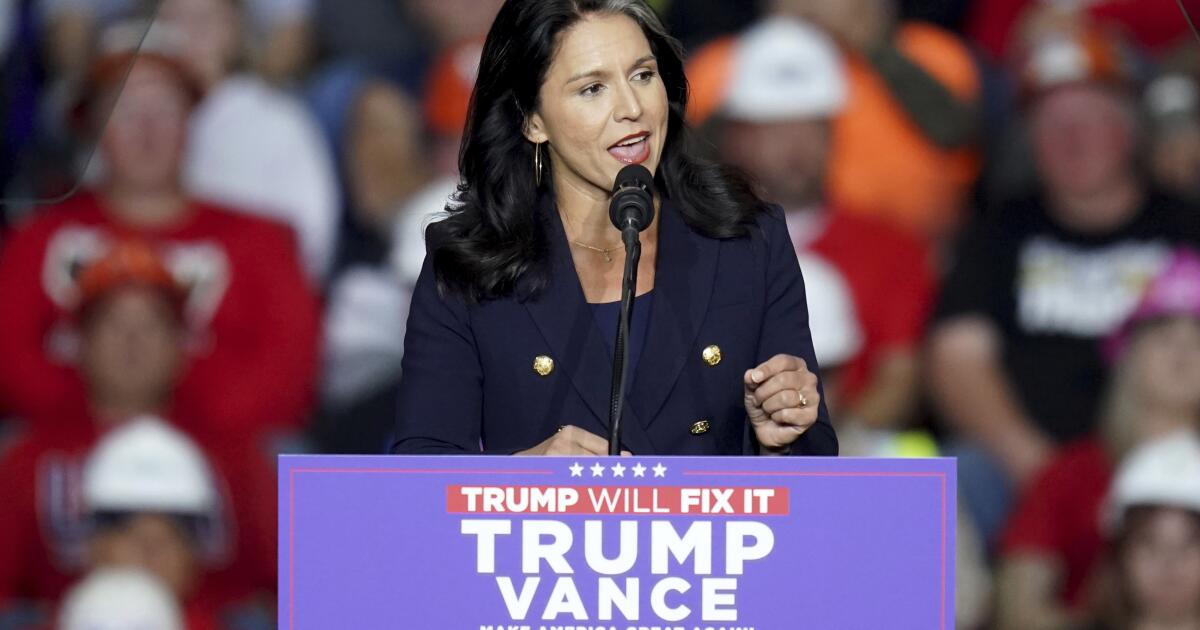 Column: Tulsi Gabbard as intelligence czar? The Trump Cabinet pick most likely to fail Column: Tulsi Gabbard as intelligence czar? The Trump Cabinet pick most likely to fail