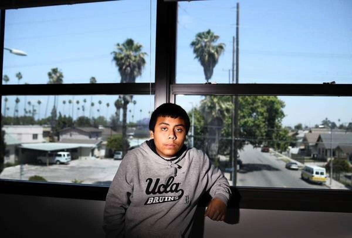David Chinchilla of Augustus Hawkins High School was suspended but used a restorative justice process with his teacher to make amends. More California schools are taking that approach as they sharply reduced suspensions and expulsions last year.
