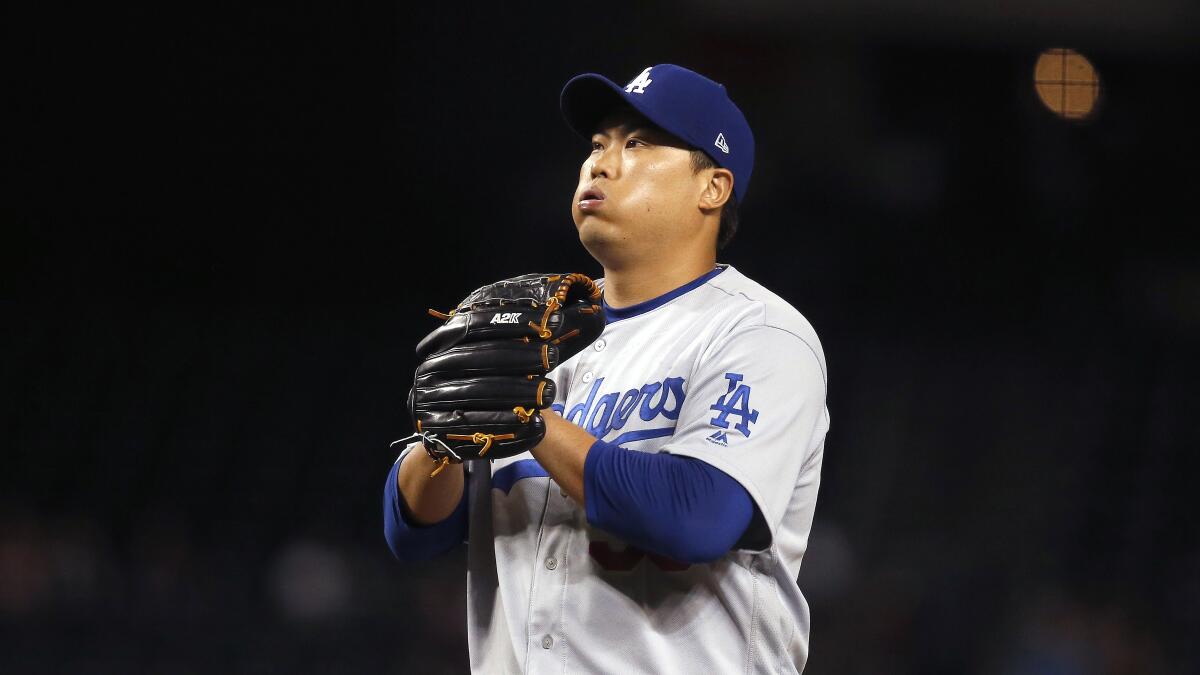 Hyun-Jin Ryu hits problems again as Dodgers fall to Diamondbacks - Los  Angeles Times