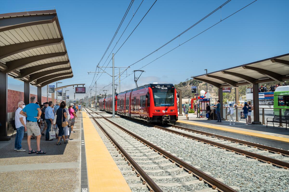 The Balboa Avenue station, taken at an Aug. 28 festival previewing the new Mid-Coast stations.