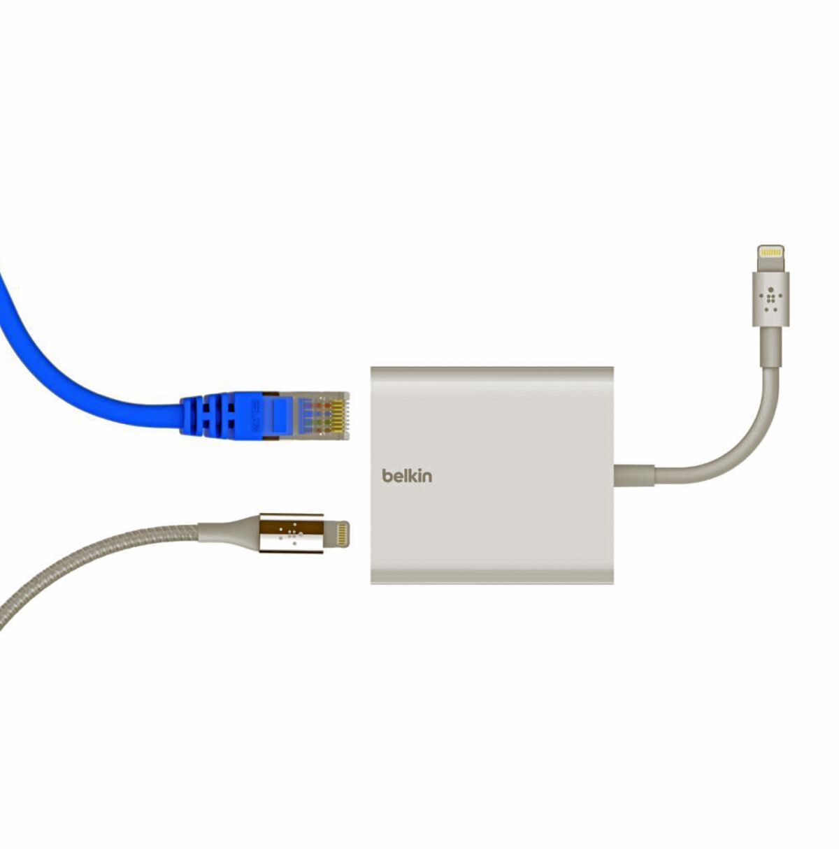 Belkin Ethernet adapter has a Lightning connector 