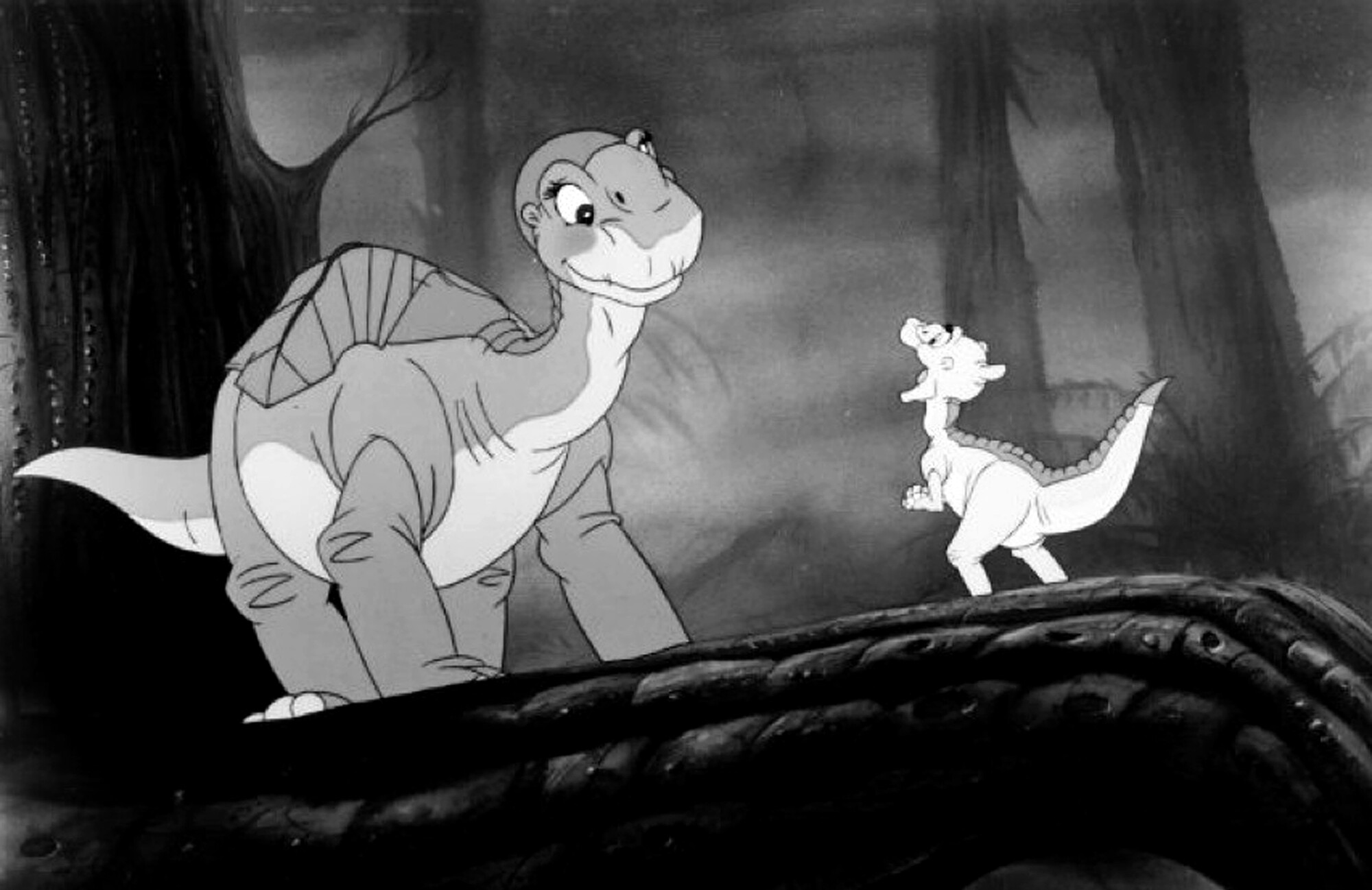 Scene from the 1988 animated feature movie, "The Land Before Time." 