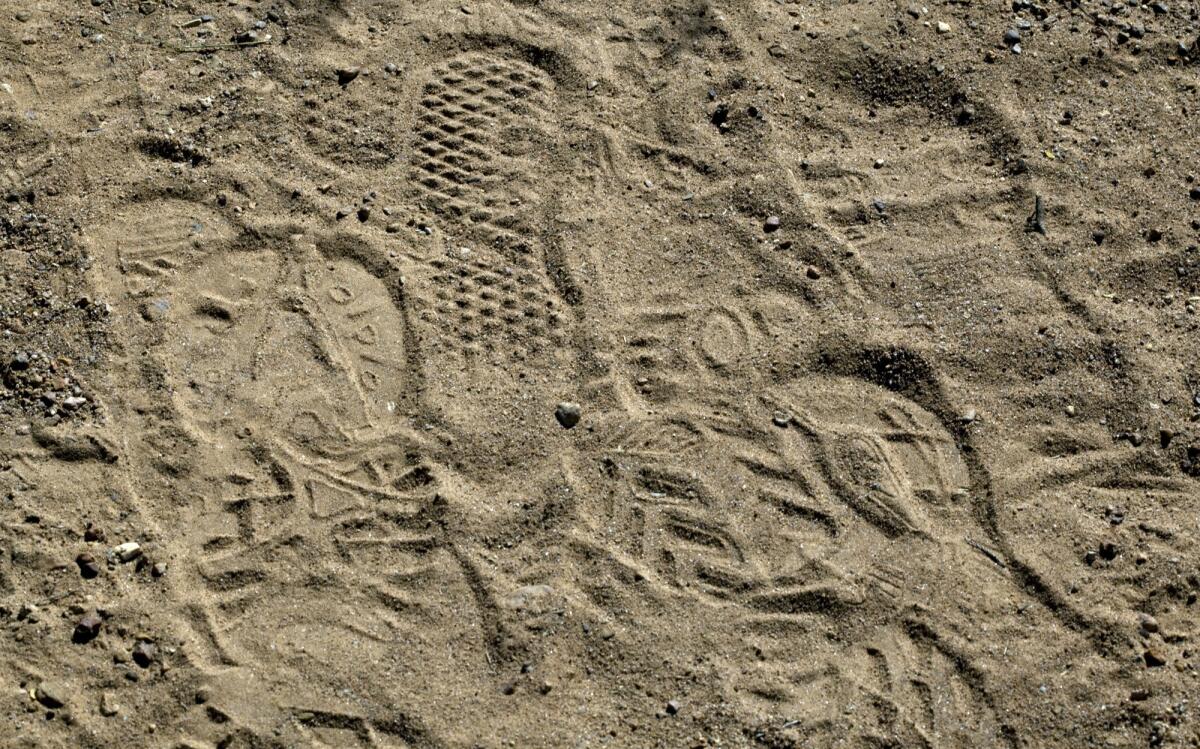 Migrant footprints in the Sonoran Desert in 2012.