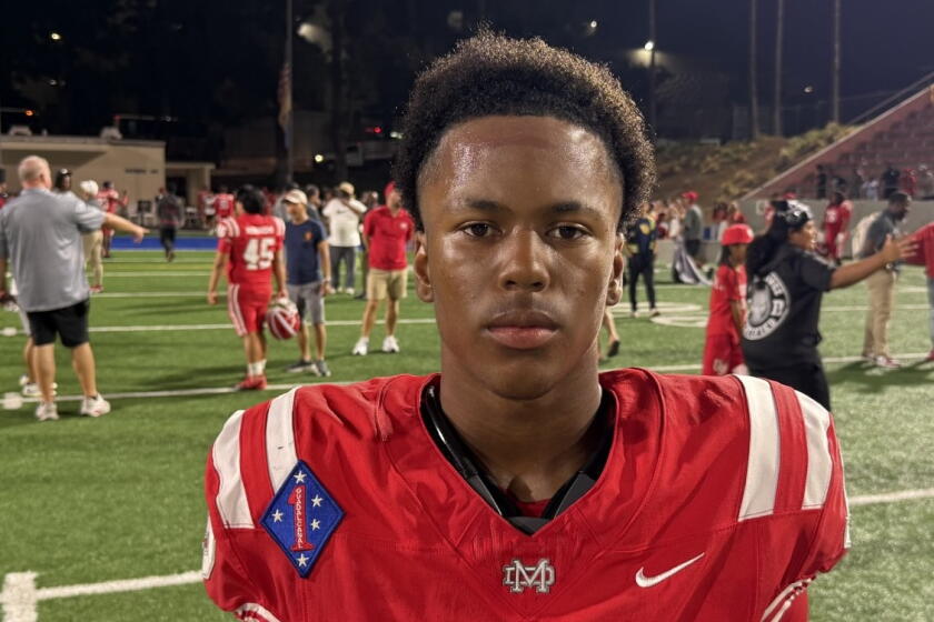 Freshman quarterback Patyn Guess of Mater Dei helped his team defeat Corona Centennial 10-9.