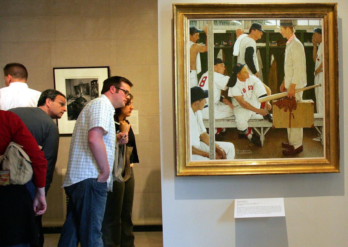 Norman Rockwell's "The Rookie" sold for $22.6 million at a Christie's auction.