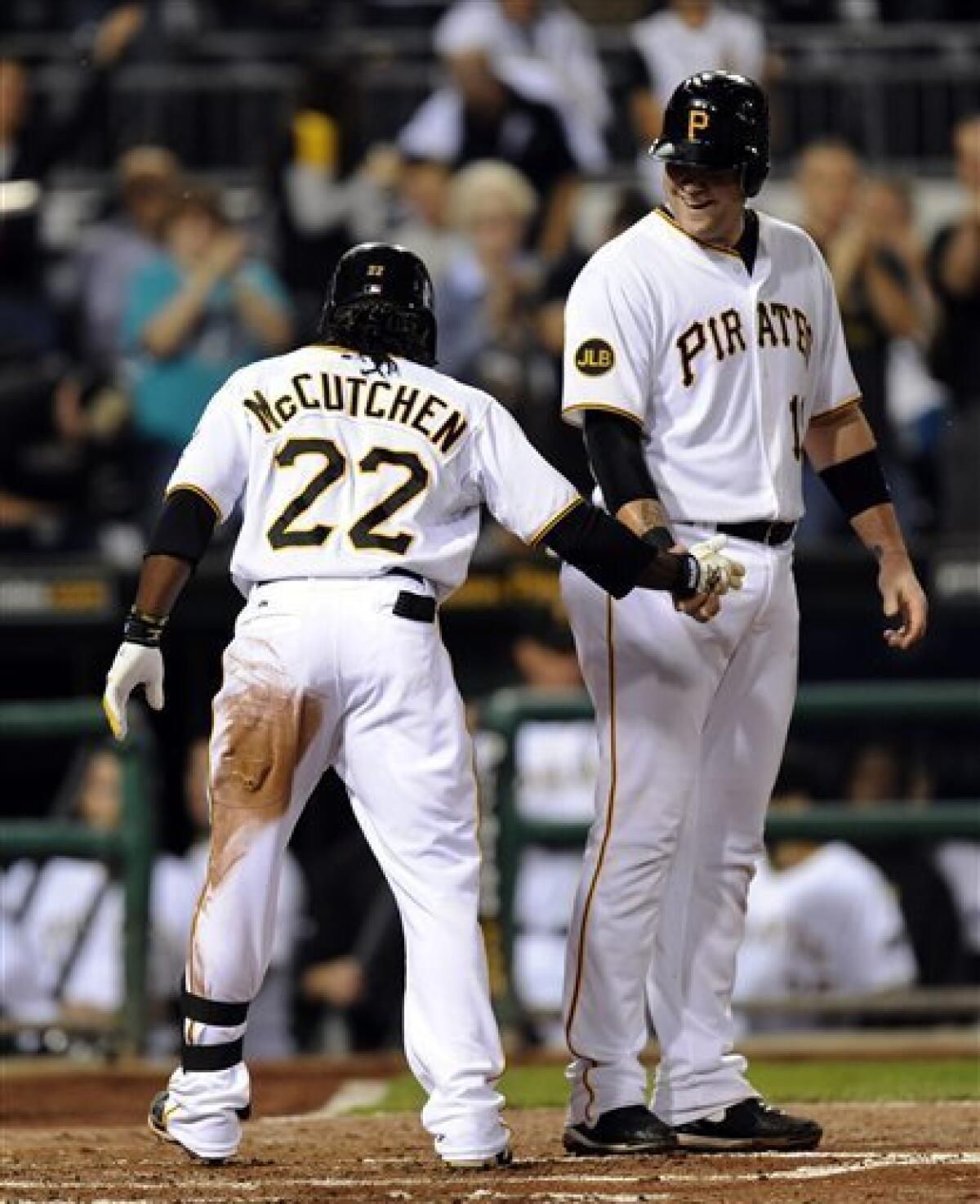 Pittsburgh Pirates center fielder Andrew McCutchen (22) celebrates