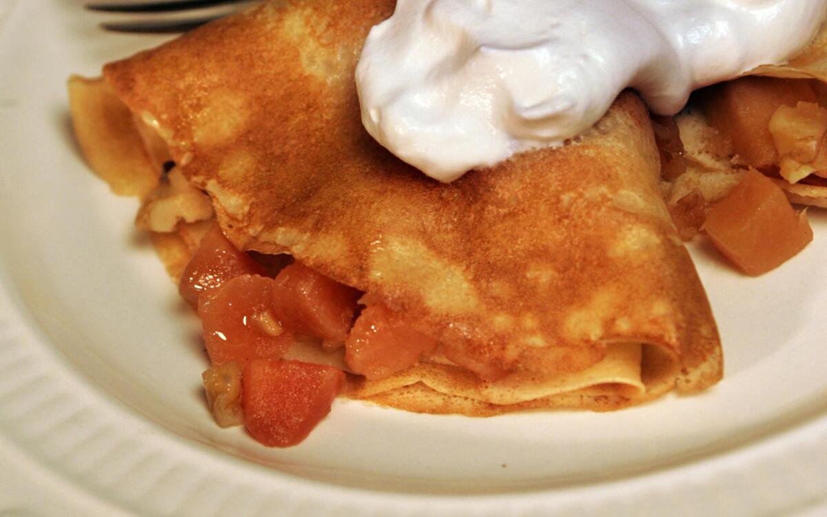 Spiced quince crepes