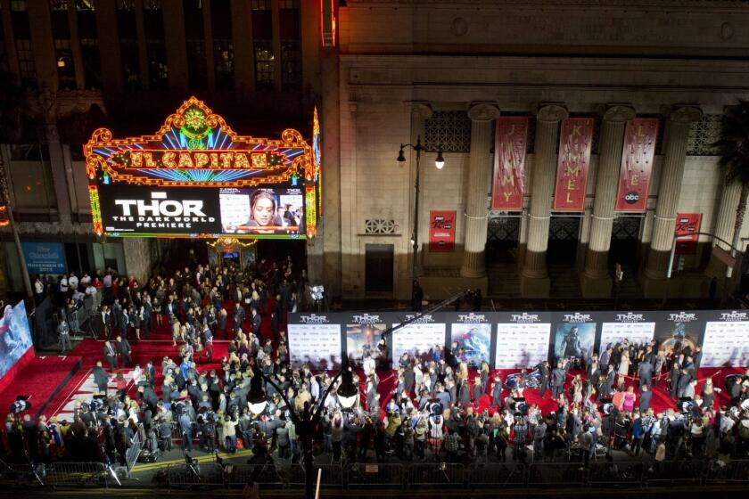 Guests arrive at the premiere of Marvel's "Thor: The Dark World" at the El Capitan Theatre in Hollywood.