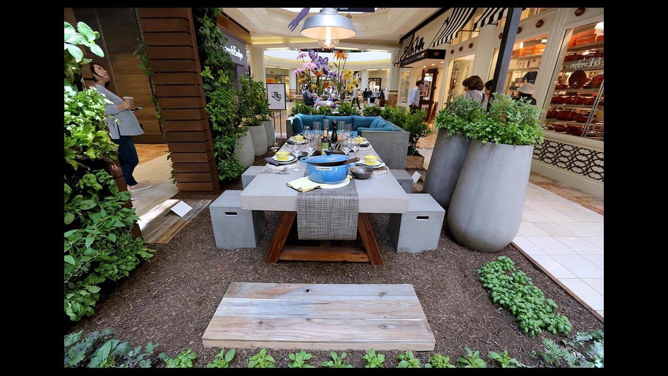 Displays like this one called The Nursery, by Southwinds with furnishings provided by Sur La Table, can be seen through the weekend at South Coast Plaza’s 29th annual Southern California Spring Garden Show in Costa Mesa.