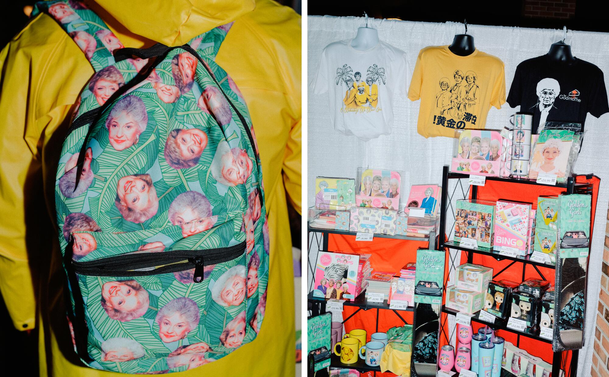 A collection of "Golden Girls"-themed merchandise.