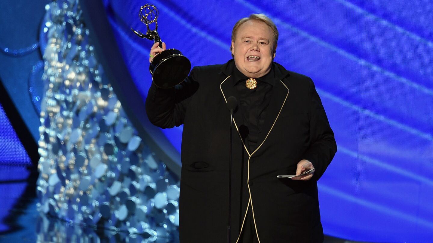 "Baskets" actor Louie Anderson accepts the award for supporting actor in a comedy series.