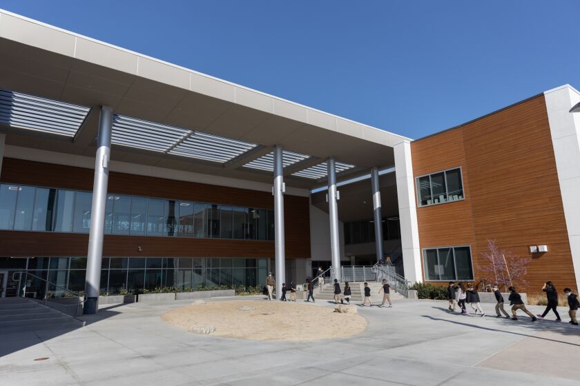 The preschool through sixth grade portion of campus at Logan Memorial Educational Campus at Logan Heights in San Diego on Tuesday, March 15, 2022. By fall, the campus will have a prenatal program and a high school.
