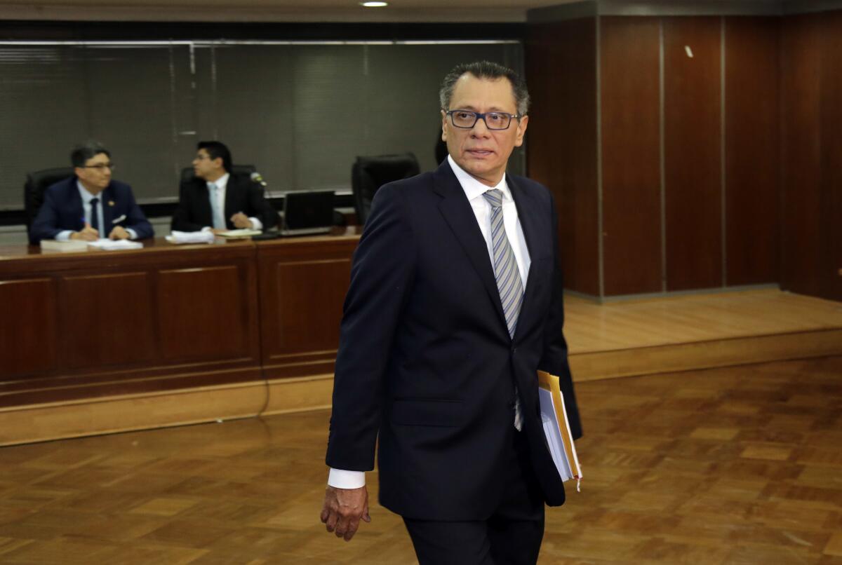 ARCHIVO - El exvicepresidente de Ecuador, Jorge Glas, 