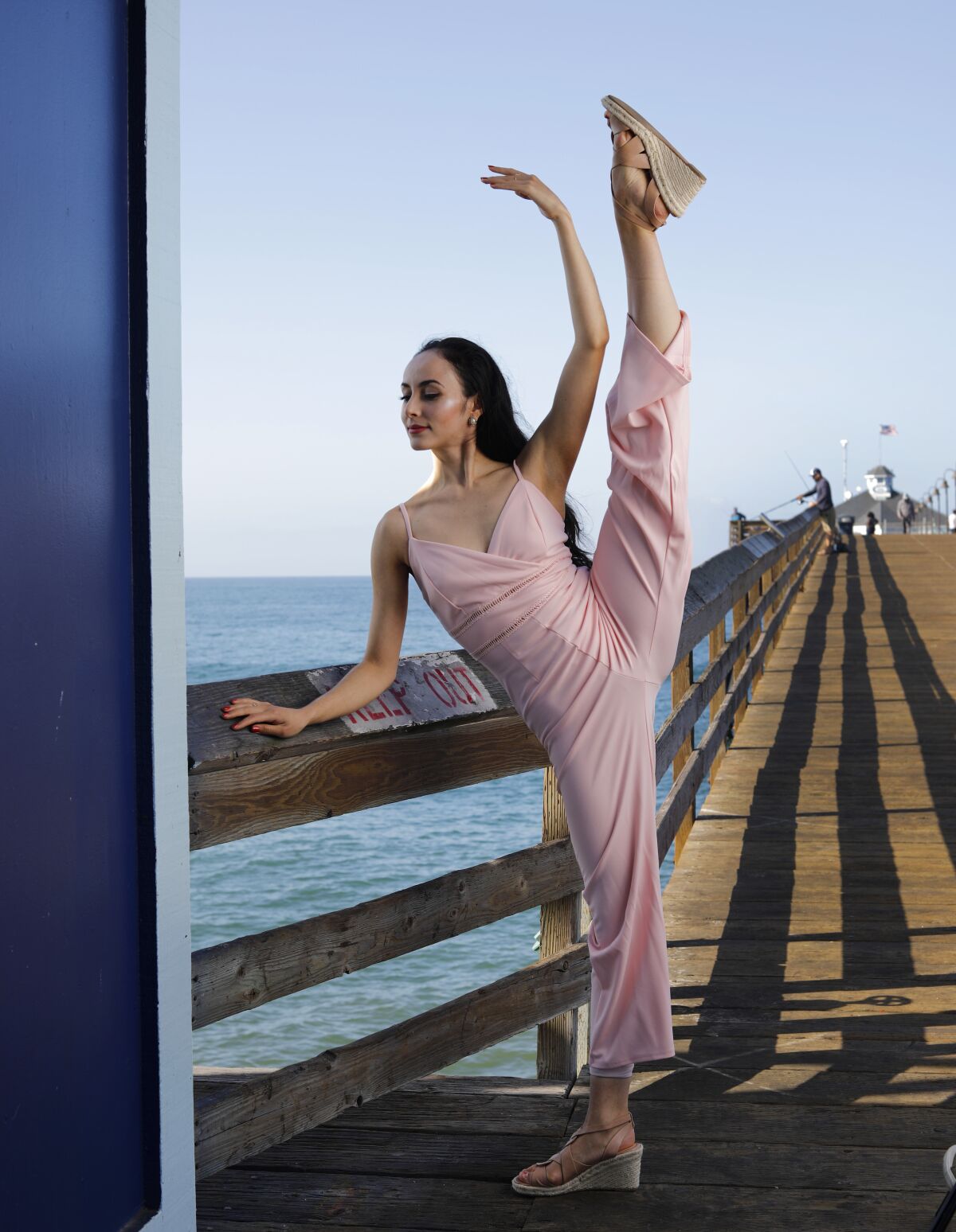 Ballet dancer Lori Hernandez, photographed at the Imperial Beach Pier on Nov. 24.
