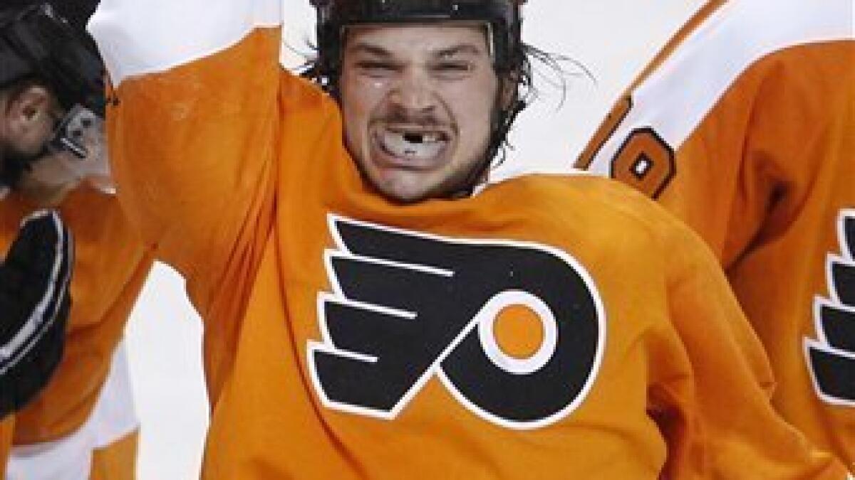 Danny Briere scores in OT as Philadelphia Flyers defeat New Jersey Devils 