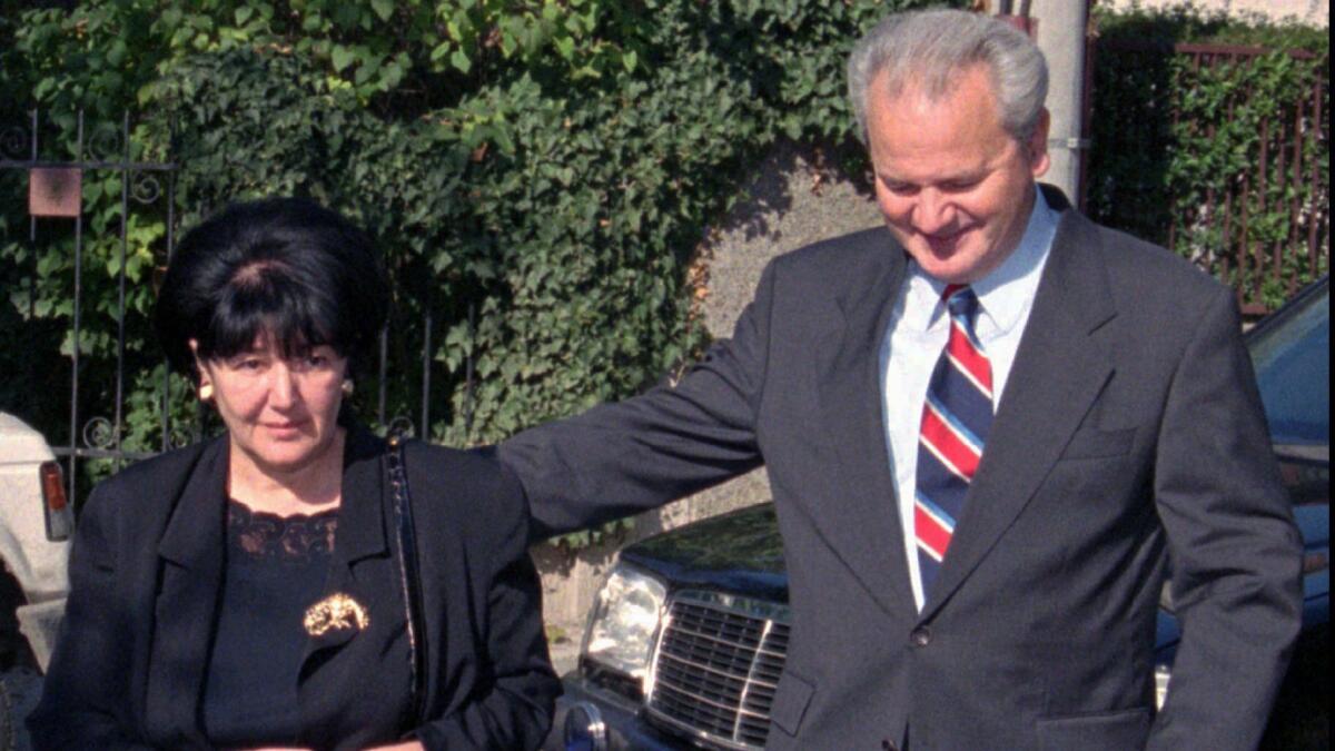 Serbian President Slobodan Milosevic and his wife Mirjana Markovic in 1996.
