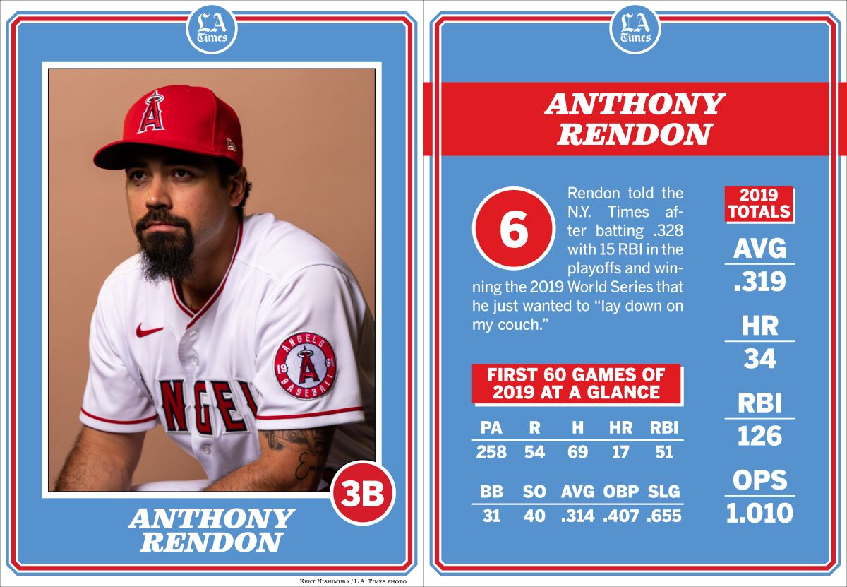 Angels third baseman Anthony Rendon.