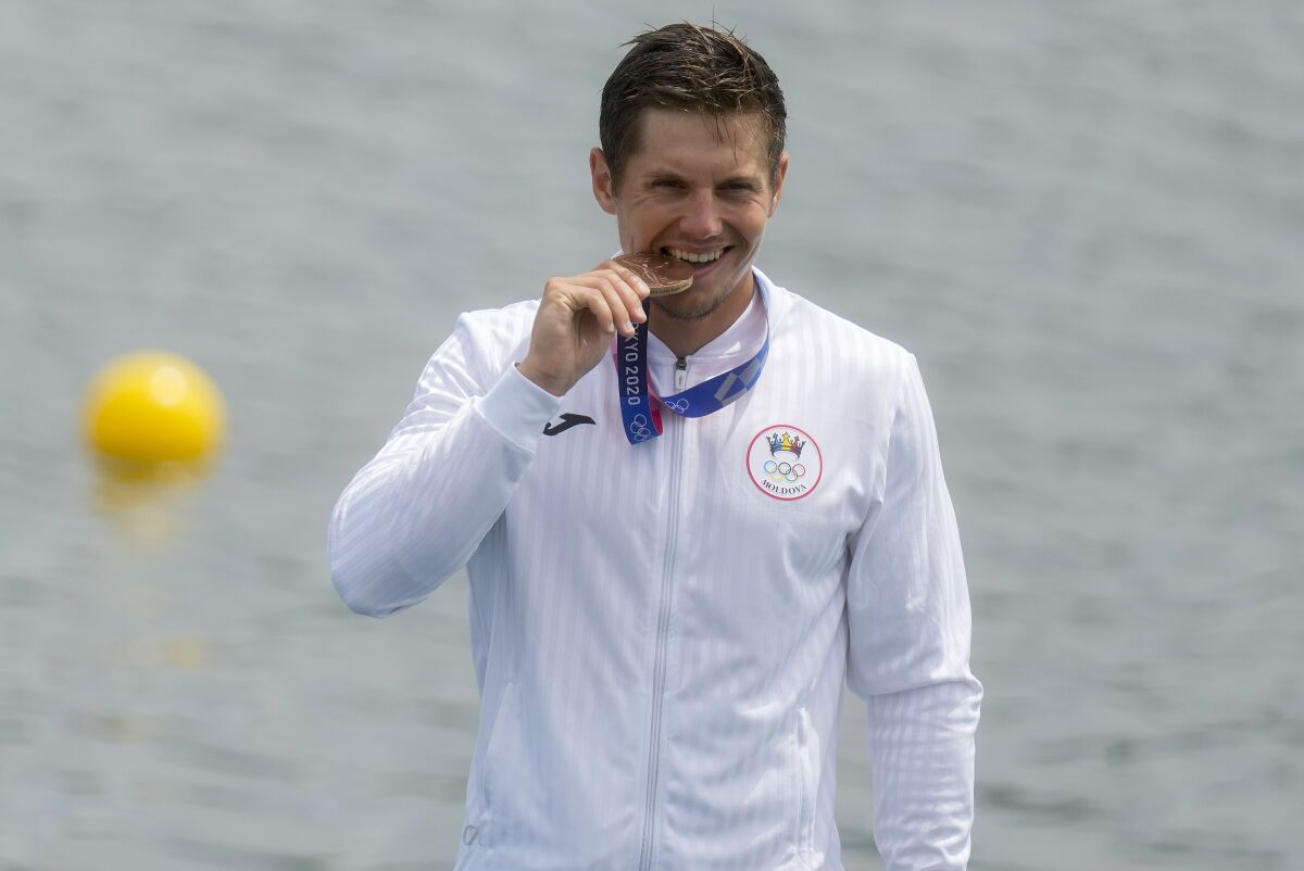 Serghei Tarnovschi, of Moldova, at the 2020 Summer Olympics, Saturday, Aug. 7, 2021, in Tokyo, Japan. (AP Photo/Lee Jin-man)