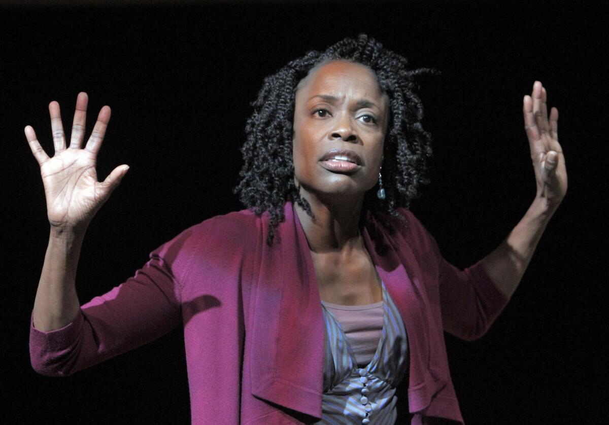 Charlayne Woodard, seen here in her 2011 show "The Night Watcher," has come out in favor of a controversial proposal that would require a $9 hourly minimum wage for actors who for decades have performed on a quasi-volunteer basis in L.A.'s small theaters.