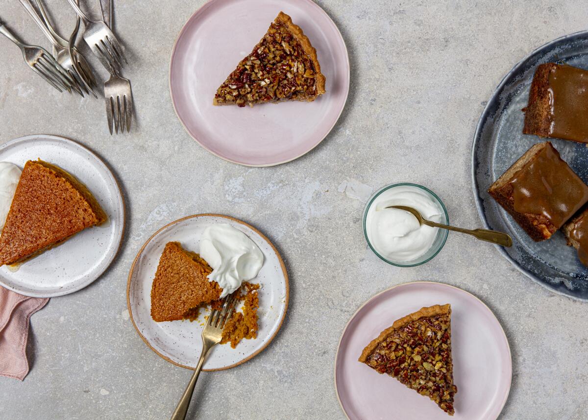 A spread of desserts for Thanksgiving