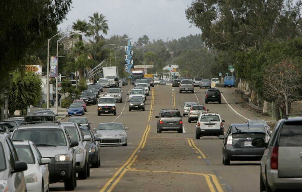 Coast Highway 101 in Leucadia will be part of a redesign dubbed Streetscape, scheduled to begin in 2018.
