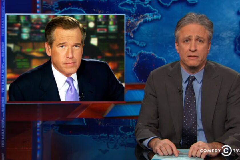 Jon Stewart attempts to explain Brian Williams' untruthful Iraq War stories on "The Daily Show."