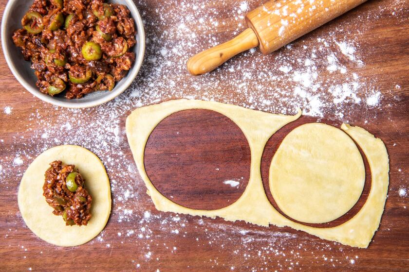 LOS ANGELES, CA- March 11, 2020: The making of Picadillo Empanadas on Wednesday, March 11, 2020. (Mariah Tauger / Los Angeles Times)