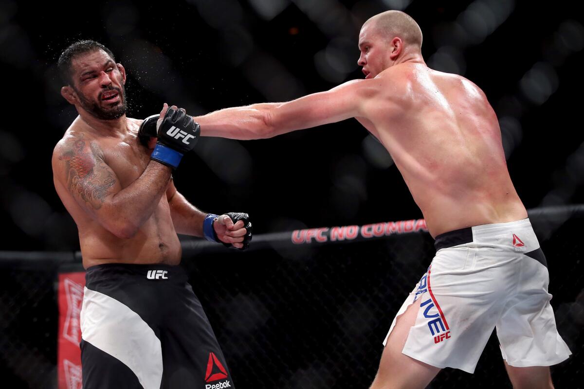 Stefan Struve, right, defeated Minotauro Nogueira by unanimous decision Saturday at UFC 190.