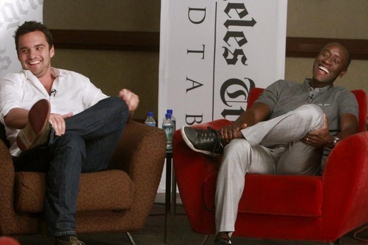 Jake Johnson and Don Cheadle discuss comedy at the Envelope Emmy Roundtable.