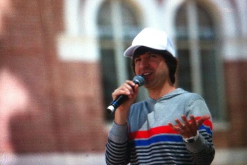 Demetri Martin brought his one-man shtick to the Festival of Books on Sunday.