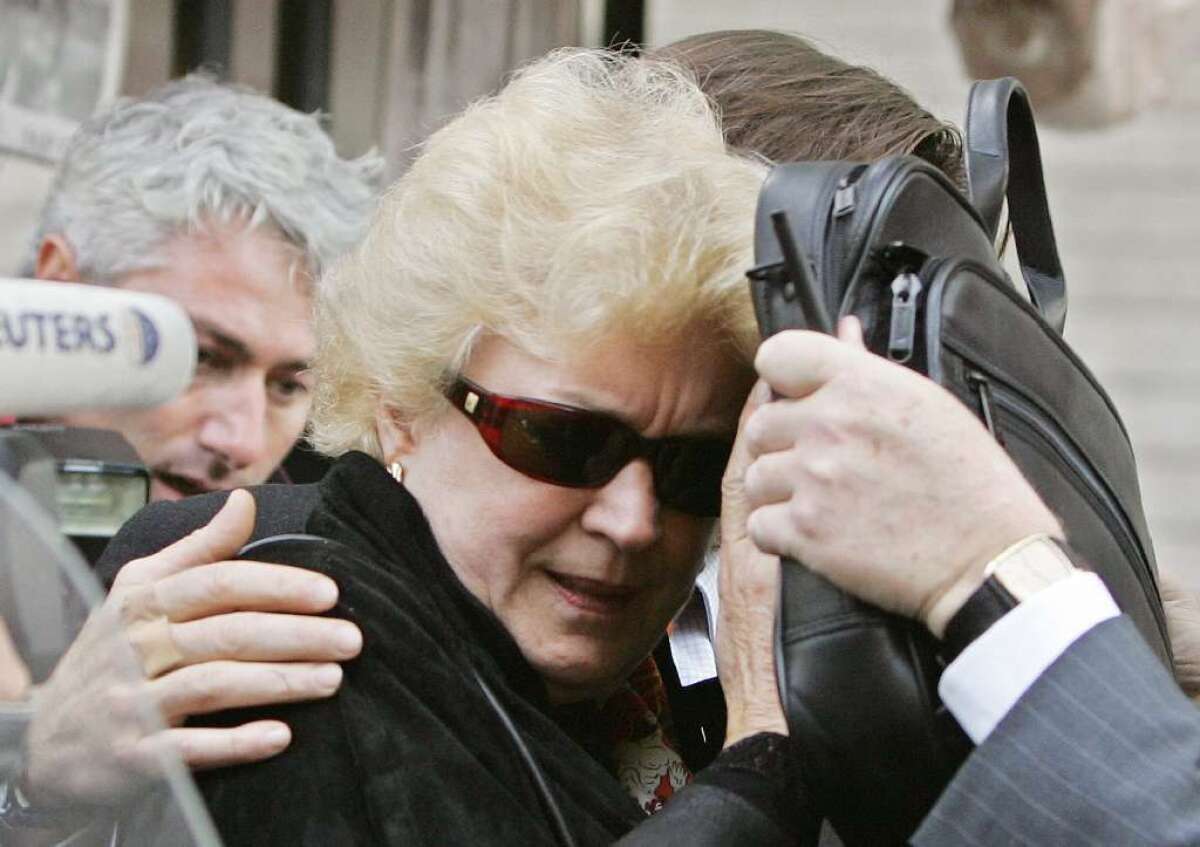 Former J. Paul Getty Museum curator Marion True leaves the courthouse in Rome where she was being tried on charges of being part of a stolen-art ring in 2005. The charges were later dismissed.