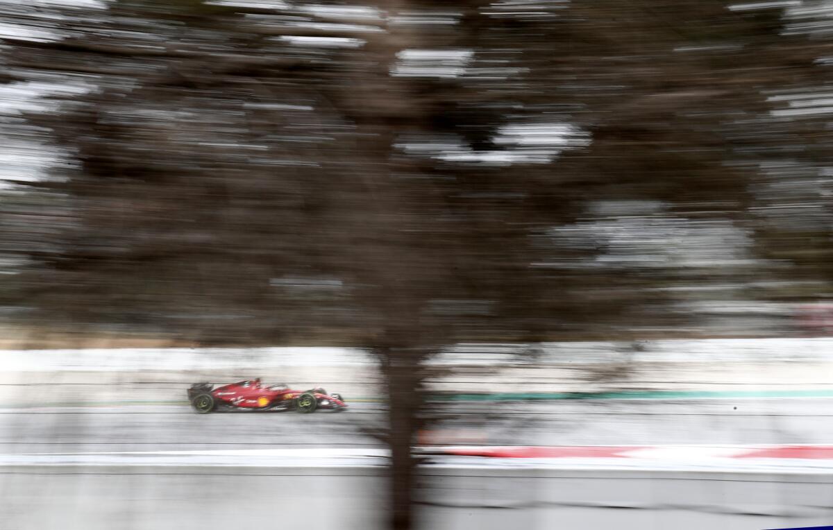 Ferrari driver Carlos Sainz of Spain steers his car