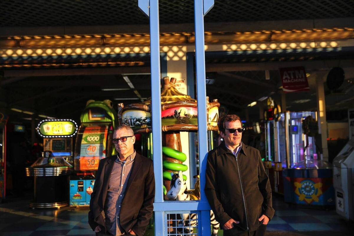 Los Angeles concert promoters Mitchell Frank, left, and Martin Fleischmann are bringing concerts and festivals to the Santa Monica Pier.