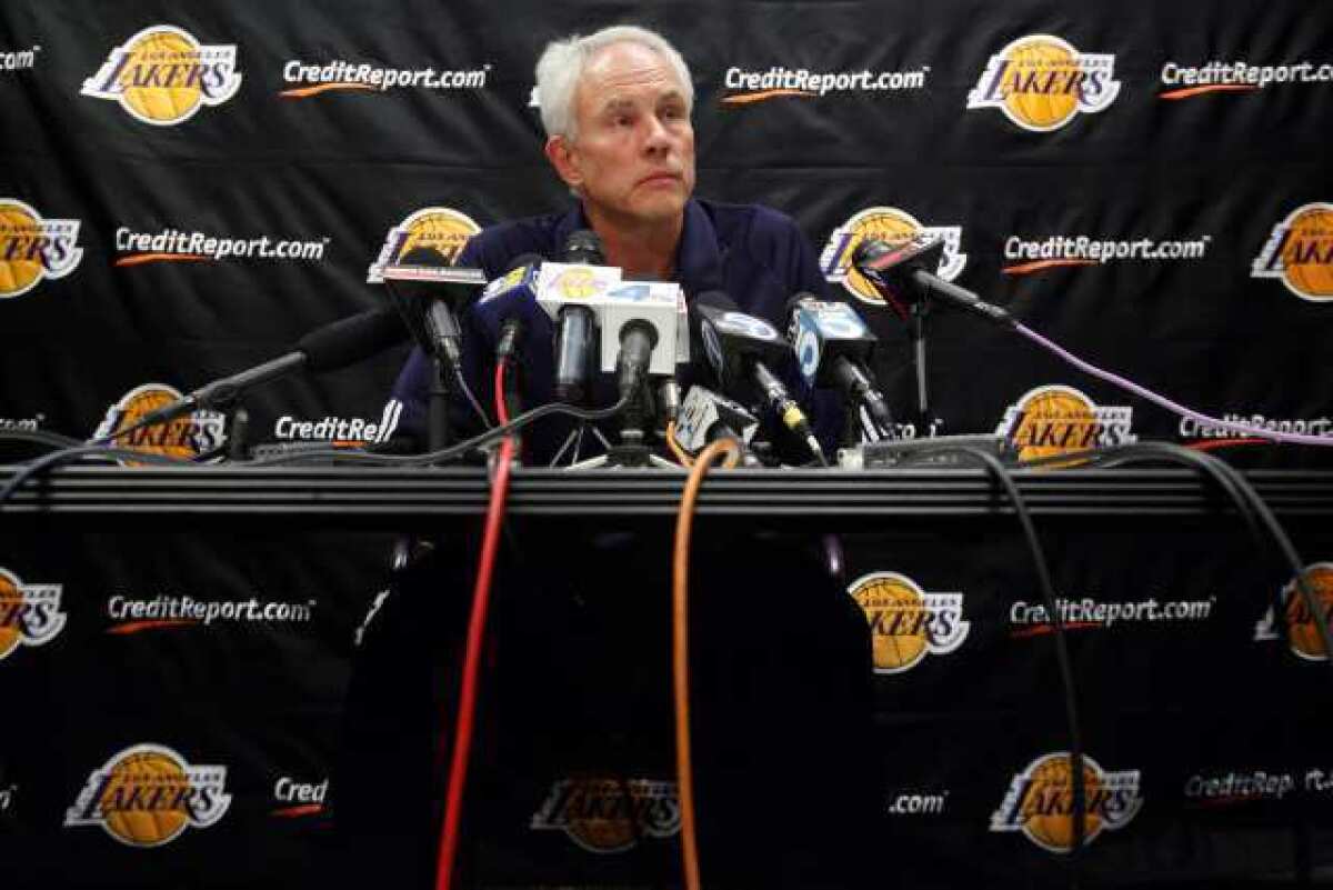 Lakers General Manager Mitch Kupchak tells The Times: "Andrew [Bynum] continues to have a mix of good moments and maybe not-so-good moments. But he's very bright, a really intelligent kid."