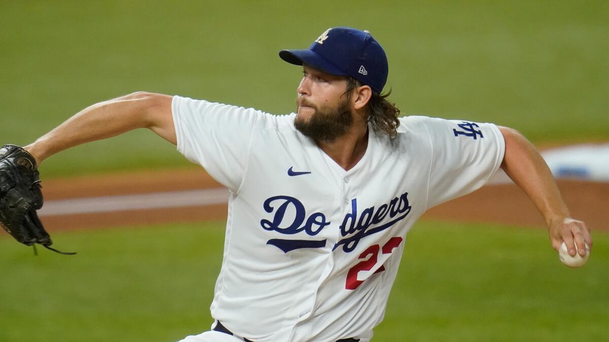 Clayton Kershaw delivers a pitch.