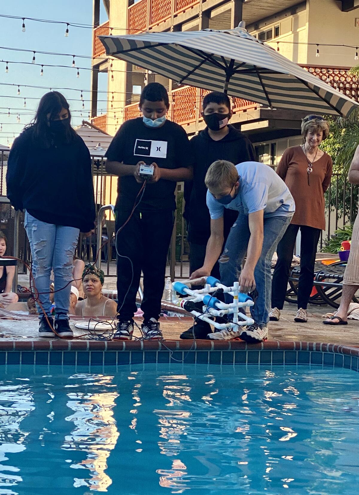 Wilson Middle School ROV teammates Isabella Ramirez, Daniel Rivera, David Narvaez and Jonah Kane