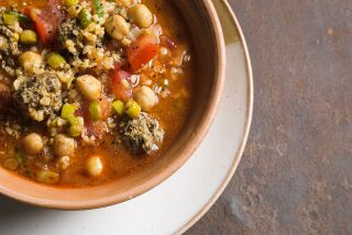 A hearty chickpea soup with bulgur and lamb.