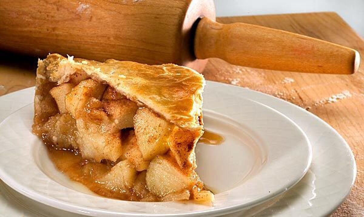 Apple pie with a sweet, spicy glaze.