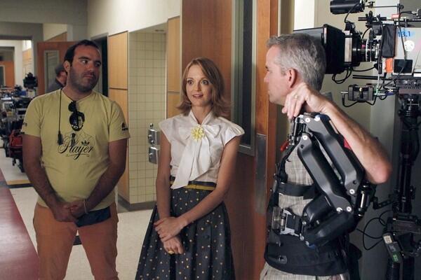 Jayma Mays, center, on "Glee." Costumes by Lou Eyrich.