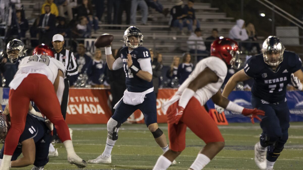 Nevada quarterback Carson Strong ranks fourth in the NCAA this season with 3,197 passing yards (355.2 ypg).