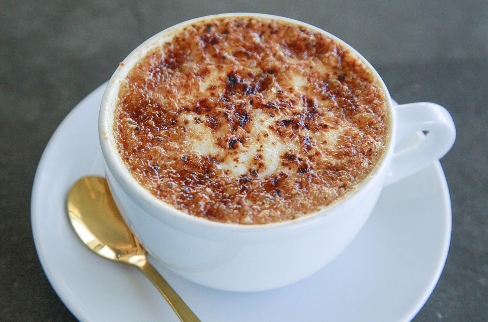 The Creme Brûlée Latte at the Mostra coffee shop in Carmel Mountain Ranch.